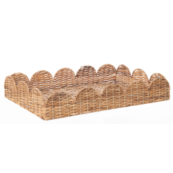 Incredible scalloped wicker tray