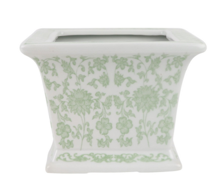 Beautiful soft green square floral container