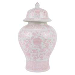Fabulous pink floral ginger jar (small)