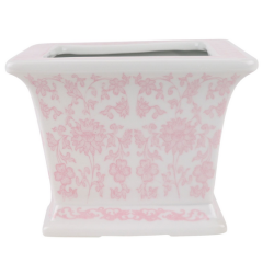 Beautiful soft pink square floral container