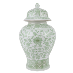 Fabulous green floral ginger jar (large)