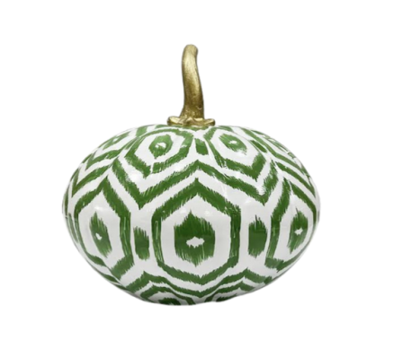 Fabulous green geometric tole pumpkin (small)