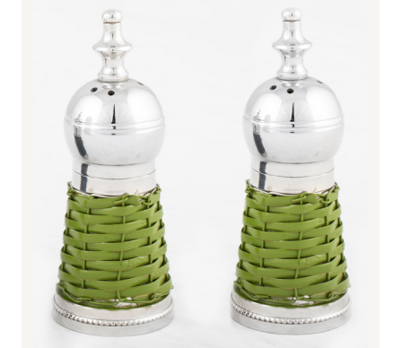 Fabulous new green wicker salt and peppers