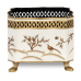 Small chinoiserie and pierced metal planter in ivory/gold
