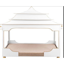 Fabulous extra large pagoda dog bed (ivory)