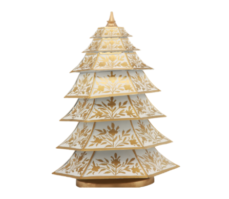 Fabulous ivory/gold chinoiserie Christmas tree 