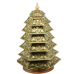 Fabulous mossy green/gold chinoiserie Christmas tree 