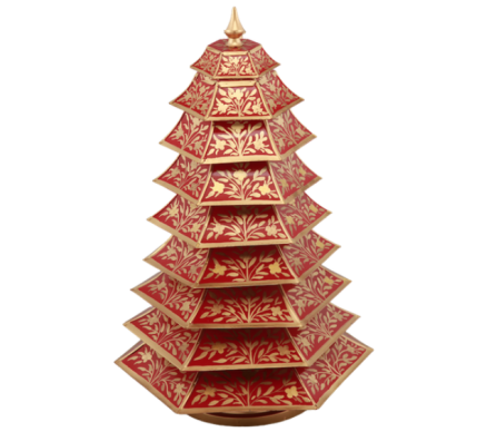 Fabulous red/gold chinoiserie Christmas tree 