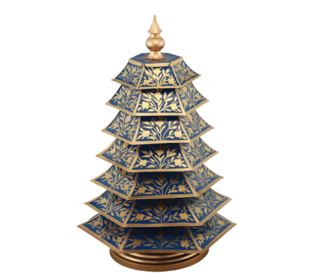 Fabulous navy/gold chinoiserie Christmas tree 