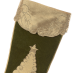 Incredible velvet mossy green w/applique stockings (set of 2)