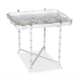 Stunning scalloped rectangular tray table in green/ivorychinoiserie