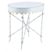 Spectacular pale green handpainted tole scalloped table