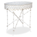 Spectacular ivory/blue handpainted tole scalloped table