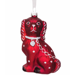 Stunning new pearlized red Staffordshire dog ornament