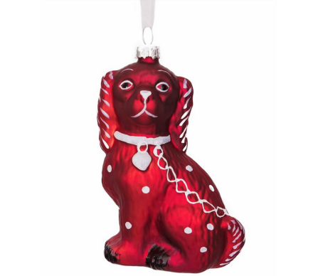 Stunning new pearlized red Staffordshire dog ornament