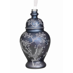 Stunning new pearlized blue large ginger jar ornament