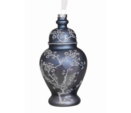 Stunning new pearlized blue large ginger jar ornament