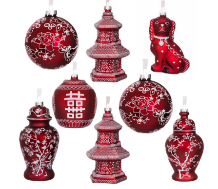 Fabulous pearlized red/white bundle pack of ornaments