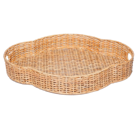 Incredible new scalloped wicker tray