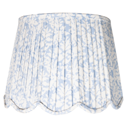 Stunning new scalloped pleated lampshade (soft blue) 