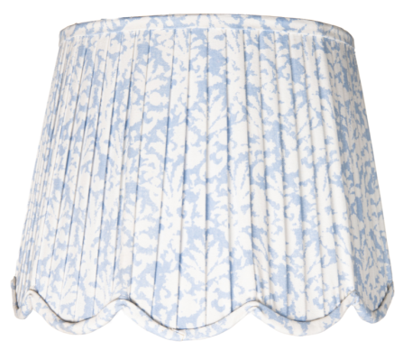 Stunning new scalloped pleated lampshade (soft blue) 