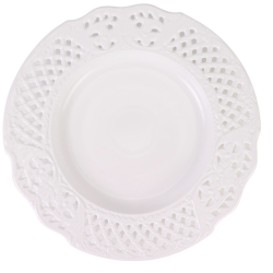 Stunning new 11" pierced embossed dinner plate (white)