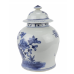 Beautiful midsized bird/floral ginger jar (blue)