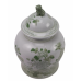 Beautiful midsized bird/floral ginger jar (green)
