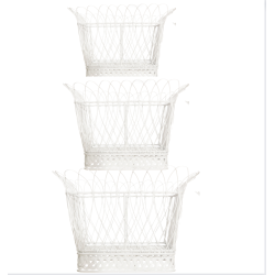 Incredible new square scalloped French wire baskets/planter (3 sizes)