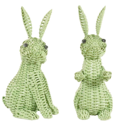 Fabulous 11.5" wicker bunnies (pale green)
