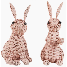 Fabulous 11.5" wicker bunnies (pale pink)