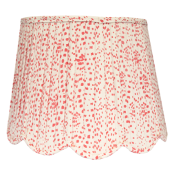 Stunning soft red dot print scalloped lampshade