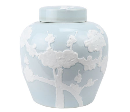 Incredible new flat top pastel ginger jar in pale blue