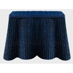 Fabulous new navy scalloped wicker console table 