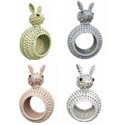 Fabulous set of mixed wicker bunny napkin rings
