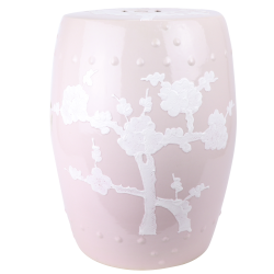 Fabulous new chinoiserie pale pink garden seat