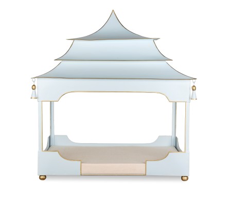 Pagoda Pet Bed Pale blue and Gold