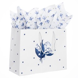 Elegant Lily of the Valley tote bag (set of 2- blue)