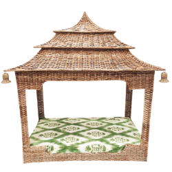 Wicker pagoda dog bed