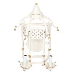 Pagoda Sconce in Ivory and Gold