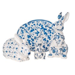 Set #9: Fabulous 4 piece set of porcelain bunnies and tray