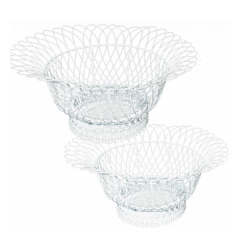 Incredible new white French wire basket/ planter