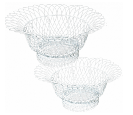 Incredible new white French wire basket/ planter