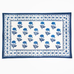 Chic new blue/white handblocked floral placemats
