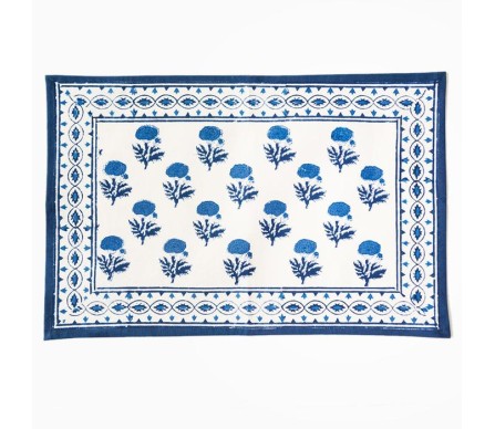 Chic new blue/white handblocked floral placemats