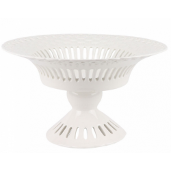 Fabulous white pierced porcelain footed dish (two sizes)