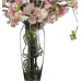 Amazing pink cherry blossom arrangement in glass vase