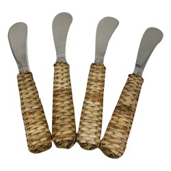 Set of 4 Basketweave Pate Knives