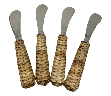 Set of 4 Basketweave Pate Knives