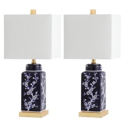 Set of Navy Cherry Blossom Lamps